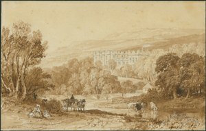 Stanhope Castle, Durham (lyijykynä ja pesu vellapaperille)